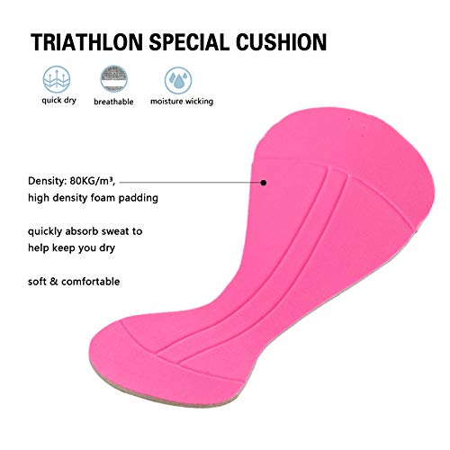 CATENA Women's Triathlon Suit One Piece Padded Sleeveless Quick Dry Slimming for Racing Cycling Swim Run Black - Thumbnail 7