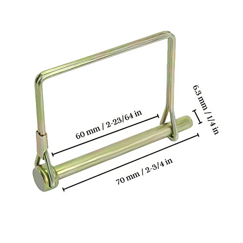 Pinailer Pack Of 10 Gold Square Trailer Pin 2-3/4"X1/4" (L X W) – Shaft Locking Coupler Pin For Heavy Duty Farm Trailers Wagons Towing, Lawn, Pto, And Hitches #TOP1
