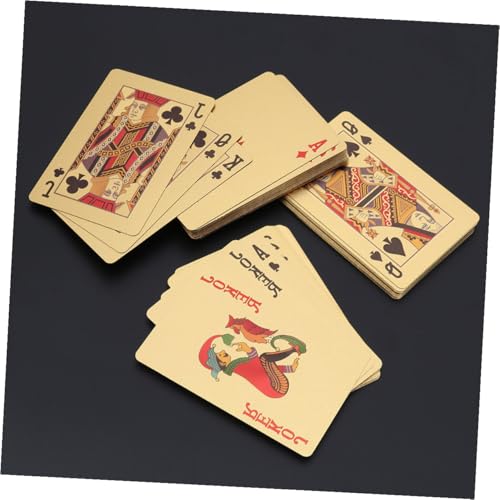 VICASKY Pokerkarten aus Kunststoff Flexible Spielkarten für Reisen und Pokerpartys Goldfarben Langlebig und Leicht zu Reinigen – Bild 8