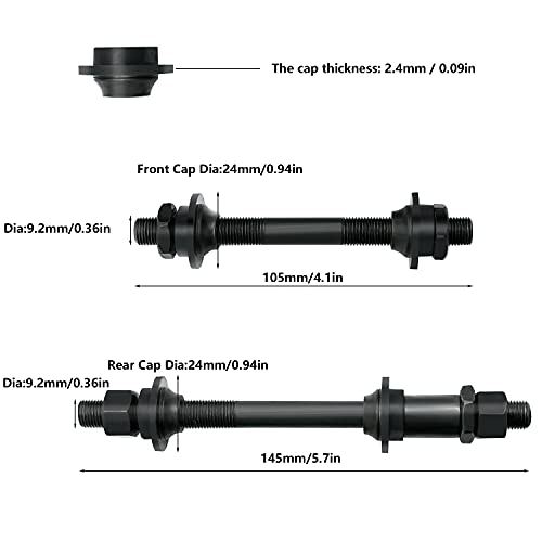 image for AiTuiTui 1 Pair Bike Quick Release Axle Skewer Bicycle Hub Parts, Fron