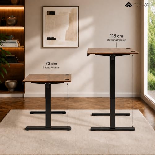 Image of ARTIKEL Artidesk Eco-Neo Height Adjustable Table for Office Work 120x60cm | Electric Standing Desk | Ergonomic Sit Stand Workstation | USB-A & Type-C Charging | 3 Memory Presets | 80kg Load Capacity