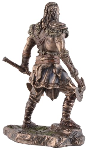 VOGLER Joh. Vogler GmbH Veronese Viking with Two Axes Made of Artificial Stone Bronzed and Coloured by Artist - Image 4