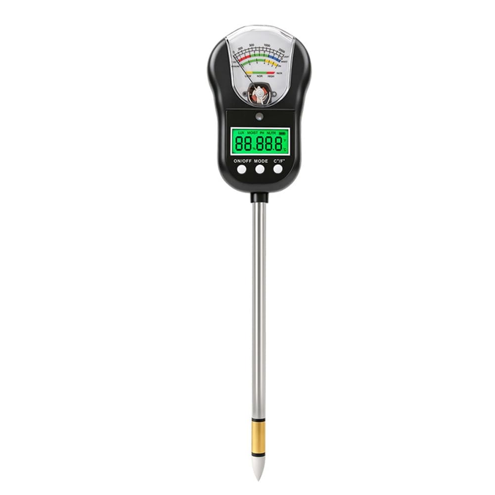 Aundhegrtt 7 in 1 Soil Test Moisture Meter/PH Meter/Light Intensity/Fertility/Air & Soil Hygrometer Temperature with Display