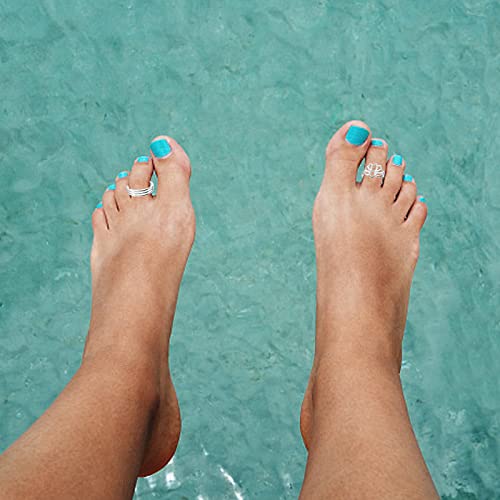 Gflpo 12Pcs Silver Open Toe Rings For Women Adjustable Vintage Retro Toe Rings Flower Heart Band Open Tail Ring Bohemian Finger Tail Rings Summer Beach Foot Jewelry #TOP5