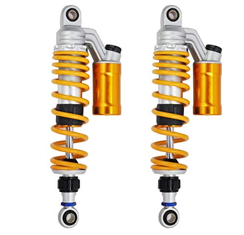 Hegeiisy 340mm/13.4" Zugstufe Dämpfung Universal 7mm Feder Hinterradaufhängung Luftfederdämpfer MTB Motorrad für BWS 125 Dirt Bike Gokart Quad ATV Nmax Xmax Aerox Gelb