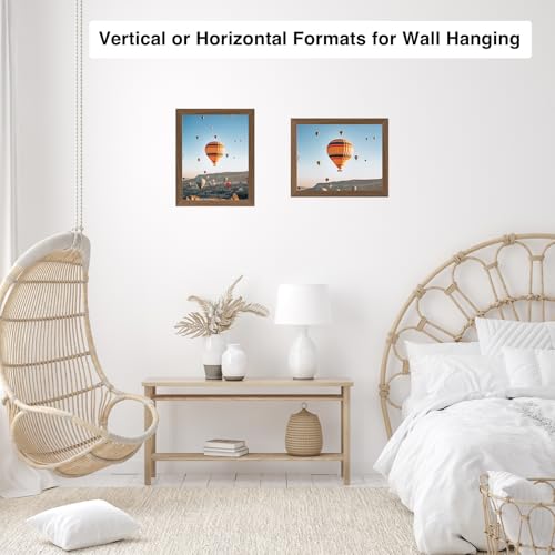 Image of JCJMY 9x12 Picture Frame Brown for Wall Hanging, Wall Mounting Horizontally or Vertically, 9 x 12 Wall Gallery Poster Photo Frame with Shatter Resistant Plexiglass, Brown