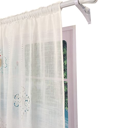 Zhh White Vintage Style Curtain Roman Blinds Handmade Cord Crochet Hook Flower Curtain, Adjustable Semi-Shading Balloon Panel Window Decor Living Room Shade Curtains, 59 - 71 Inch #TOP1