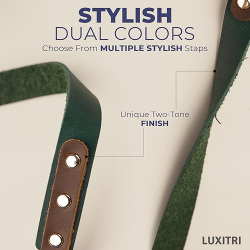 Image of Leather Glasses Strap - 7O cm Duotone Leather Eyeglasses Strap - Sunglasses Strap Holder Around Neck - Universal Fit