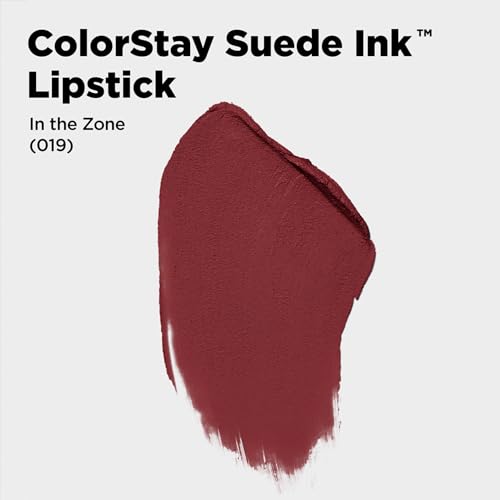 Image of REVLON ColorStay Suede INK Lipstick, Waterproof, Longwear, Transfer proof, Antioxidant-rich Vitamin E, With Vegan Formula made without parabens, In The Zone - 019