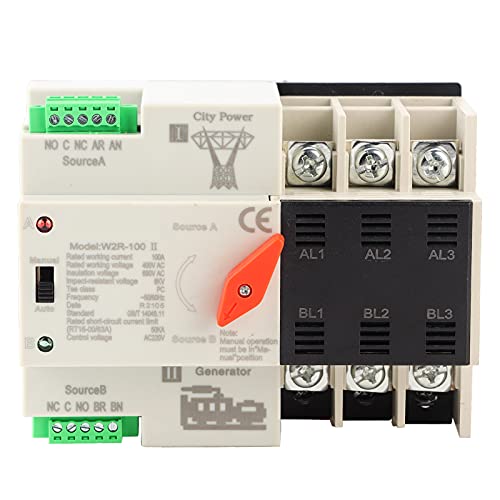 Eujgoov W2R-100 Power Automatic Transfer Switch Power Automatic Transfer Switch 3P 100A 50Hz