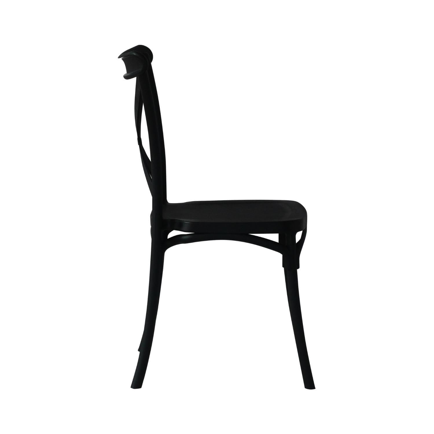 7H SEVEN HOUSE Silla para Catering Apilable Caroline, Resina, Negro, 45x40x87.5cm