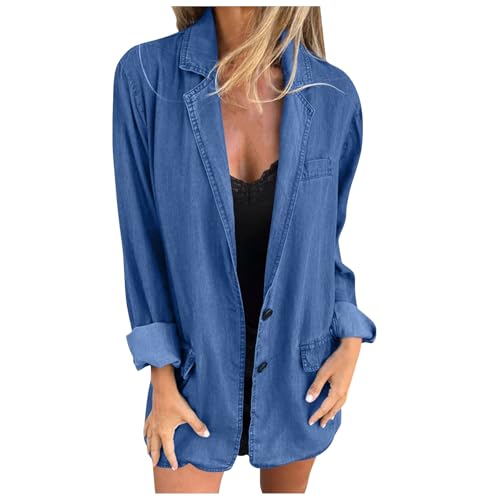 Veste en jean pour femme longue veste de transition ajustée
