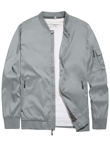 Image of Little Donkey Andy Men's Lightweight Bomber Jacket Causal Fashion Flight Windbreaker Fall Spring Outdoor Coat