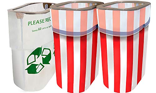 Party City Patriotic Red, White, and Blue Clean-Up Supplies, Include Reusable Pop-Up Trash