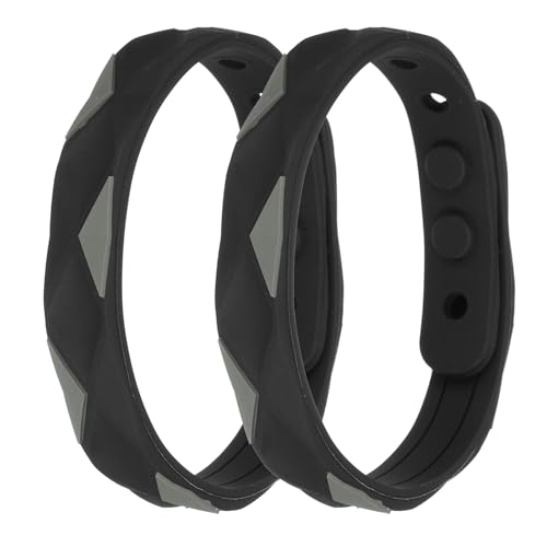 Image of MECCANIXITY Anti Static Bracelet, 0.5 inchX9 inch Adjustable Anti Static Wristband Silicone Balance Energy Sport Bracelets for Eliminate Static, Black 2Pack