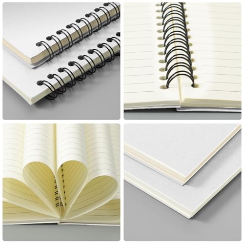 Carnet à spirale A5 rigide ligné blanc comme cahier de brouillon et dessin