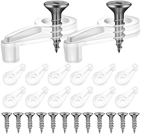 Glass Door Retainer Clips Kit, JUPSK Glass Cabinet Clips, Plastic Glass Panel Clips with Metal Screws, Mirror Clips for Glass Cabinet Doors, Window Dressing Hardware 52PCS (A)