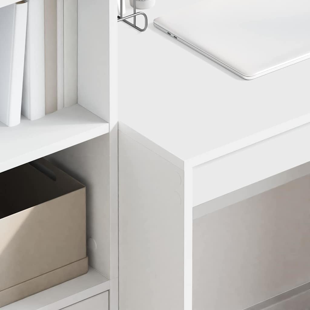 vidaXL Bureau avec tiroir 2 pcs Blanc, Bureau Moderne, Meuble de Travail résistant, Station d'accueil Pratique pour Booster ta productivité
