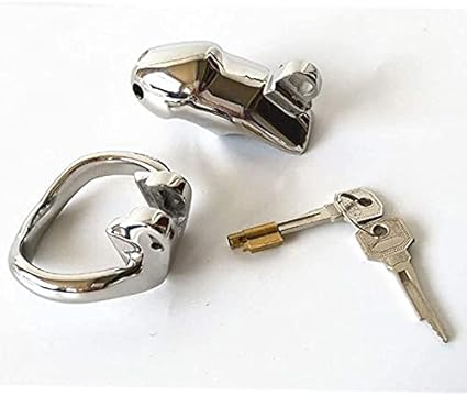 Cinturón de Castidad con Jaula para Pene para Hombres - Jaula de Castidad de Acero Inoxidable Jaula de Castidad Jaula para Polla Anillos de Metal Juguete Sexual Fetiche(Lange 42ring)
