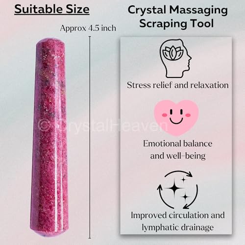 Image of Rhodonite Crystal Wand - Smooth Crystal Wand for Energy Healing, Chakra Balancing, Meditation and Home Decor - Crystals and Healing Stones for Gift