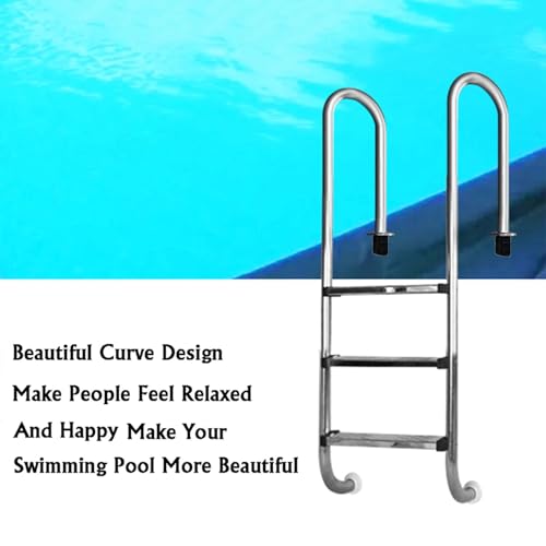Escalera para piscina con 3 peldaños de acero inoxidable miniatura 4