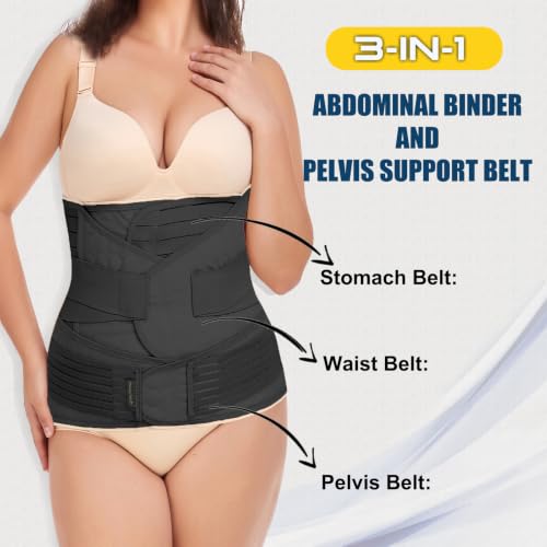 Image of ChongErfei 3 in 1 Waist Cincher (XL /Plus Size, Black)