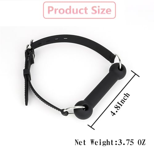Image of Leather Restraints Ball Mouth Plug Silicone Bondage Ball Gag Bondage Restraints Bite Gag Adult Sex Toys Leather Bondage Toys Open Mouth Gag with Silicone Bar( (Red-E2)