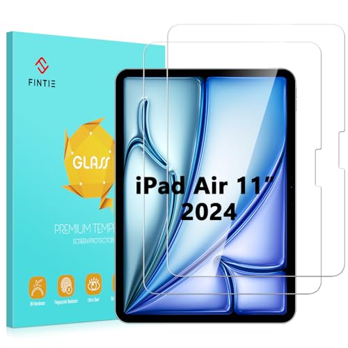 FINTIE 2-Pack Screen Protector for iPad Air 11-inch M3 (2025) / iPad Air 11-inch M2 (2024), Anti Scratch Premium HD Clear 9H Hardness Tempered Glass Screen Protector