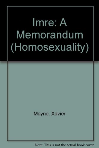 Imre: A Memorandum (Homosexuality) 0405073887 Book Cover