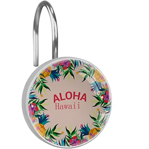Anneaux de douche imprimé Aloha | Accessoires de bain durables - 2