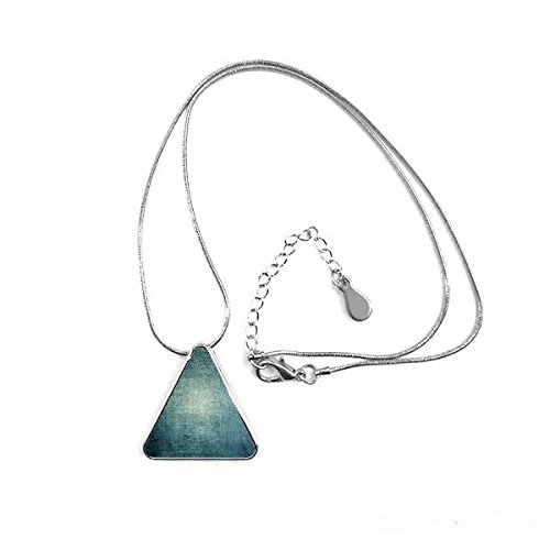 Collier pendentif triangle gris foncé rétro en métal scratch pour homme et femme