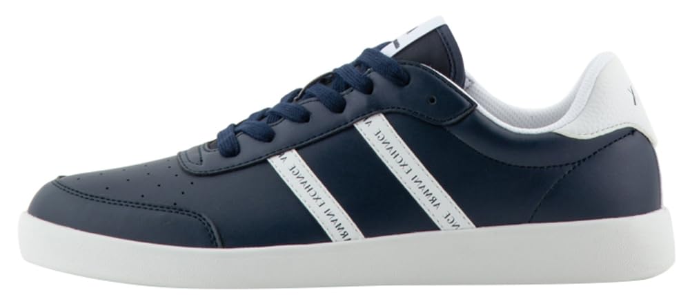 Armani Exchange Hombre Navy Op White Zapatillas Berlín Para Con Logotipo De Rayas Dobles, 39 Eu