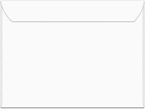 Reskid Sobres de folleto de 9 x 12 pulgadas sello engomado para correo o almacenamiento 24 libras de onda blanca 500 por caja
