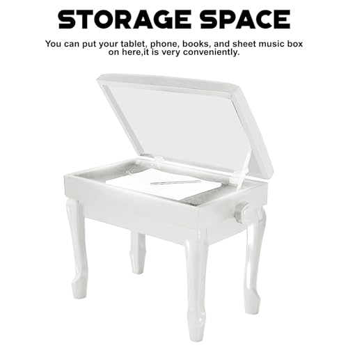 Jargrovs Banc de Piano,Banc Piano en Cuir PU épais à 10 Boutons, Tabouret Piano réglable en Hauteur à Pieds courbés en Bois Massif,Banquette Piano avec Compartiment de Rangement,Tabouret Piano Blanc - Les Beatles, Paul McCartney, John Lennon, RIngo Starr, George Harrison Jargrovs Banc de Piano,Banc Piano en Cuir PU épais à 10 Boutons, Tabouret Piano réglable en Hauteur à Pieds courbés en Bois Massif,Banquette Piano avec Compartiment de Rangement,Tabouret Piano Blanc – Image 7