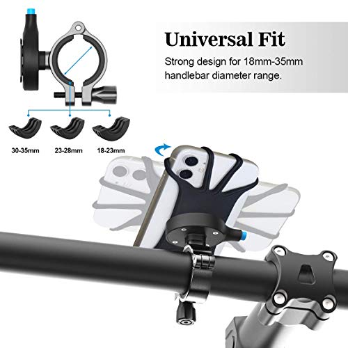 Cozycase Bike Phone Mount, Detachable Metal Bicycle Cellphone Holder, Universal Motorcycle Handlebar Stand Fits for iPhone 12/11/XR/XS, Galaxy S20/S9, 4.0\"-6.5\" Phones