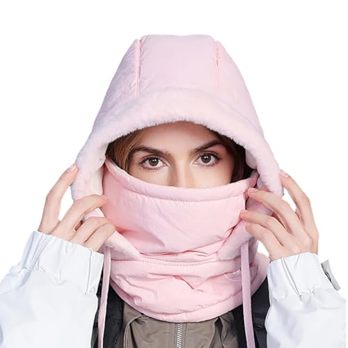 Winter Headwear Polyester Warm Hat Scarf and Mask Combo for Biking Skiing And Outdoor Sports Warm Ushanka