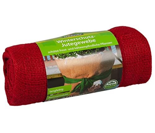 Dehner Winterschutz mit Dekor, Jute-Gewebesack, ca. 105 x 300 cm, rot