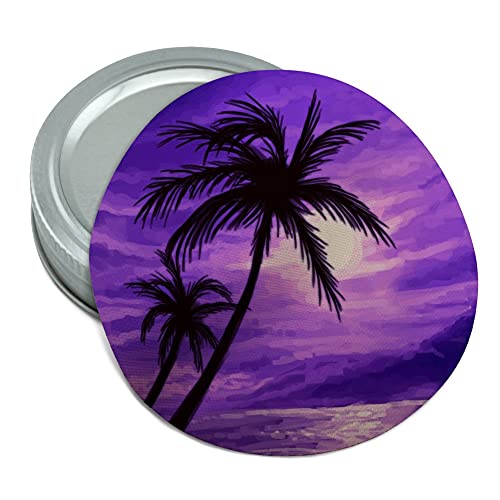 Purple Sunset Beach Palm Tree Hawaii Paradise Round Rubber Non-Slip Jar Gripper Lid Opener