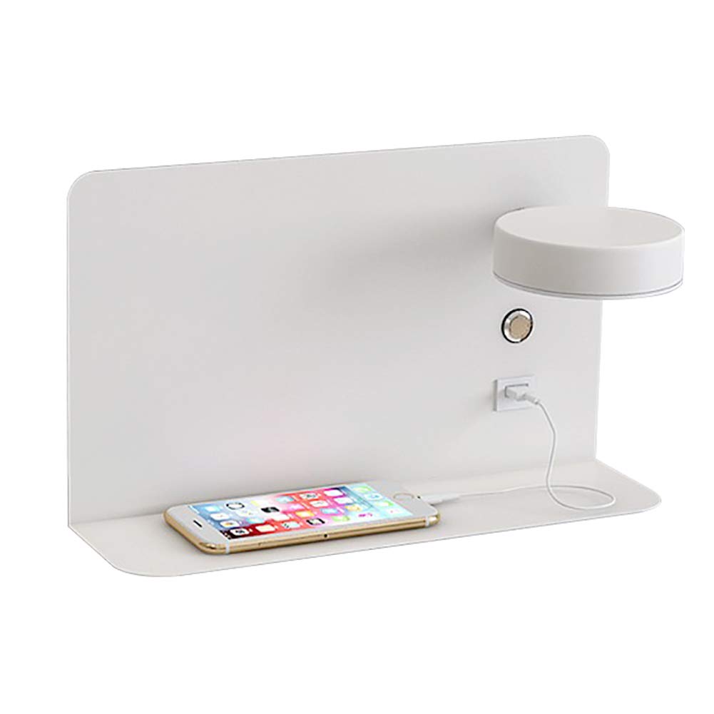TAIYUESHANReading Wall Light with USB Port Charging, Creative Shelf Bedside Lamp Adjustable Wall Lamp with Switch 12w 780-900lm-white 12.5 Inch