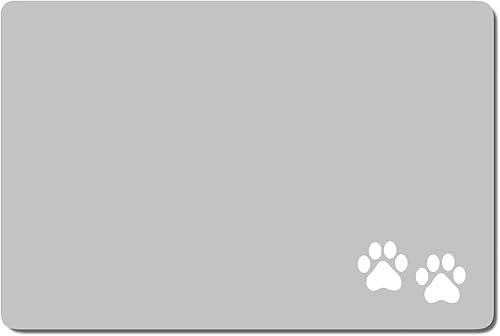 Miniatura 15 de Rnivvi Tapete de comida para perros, 12" x 19" pulgadas, tapete absorbente con diseño de flores para tazones de perros y gatos para comida y agua