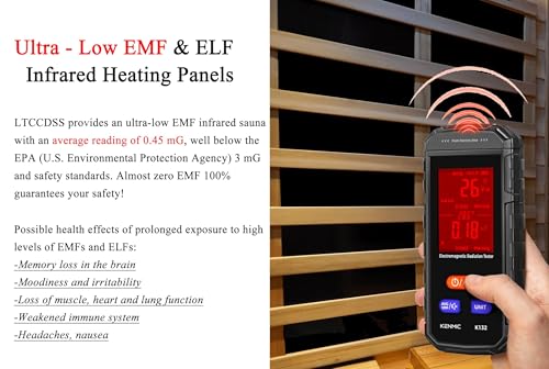 Image of LTCCDSS Ultra-Low EMF Outdoor Sauna 1 Person, Red Cedar Far Infrared Sauna, EMF Average 0.5 mG Reading, Withstand Outdoor Temp -10℉-149℉| Sauna Room for Home