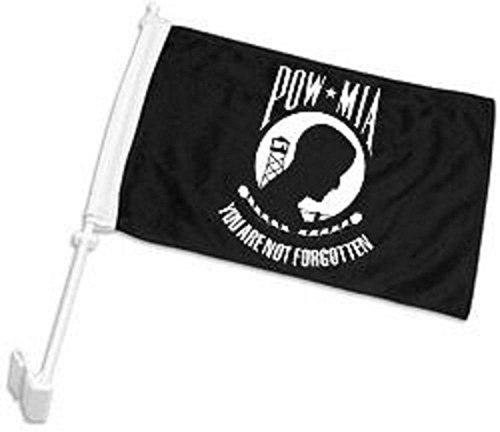 (2 Pack) 12x15 Pow Mia Double Sided Car Vehicle Polyester Premium Quality 12\"x15\" Flag (FI)