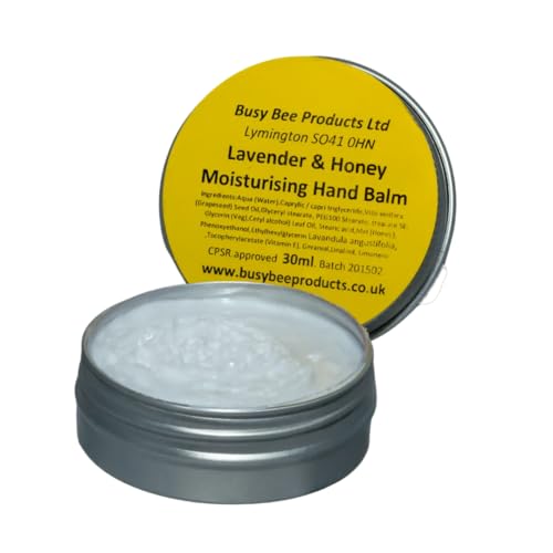 Busy Bee Products - Lavender and Honey Hand Balm, Hand Balm Cream Moisturiser For Dry Hand, Lavender 30ml