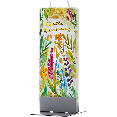 FLATYZ Vela plana hecha a mano, buena impresión floral, duración de combustión 3-4h, sin olor, pequeños regalos, especial, sin goteo, vela de colores 60 x 10 x 150 mm Cover