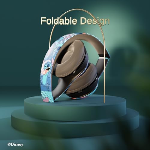 Image of Disney Lilo & Stitch Expressions Bluetooth Over-Ear Headphones, Wireless Foldable Headset with Built-in Microphone - Stitch Expressions Design, for Adults and Kids