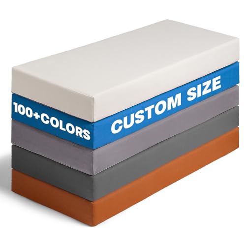 Detiblue Custom Bench Cushion for Indoor/Outdoor Furniture, Customizable Size/Fabric/Color/Non-Slip/Piping, Custom Cushion Cover/Pillow/Pillow Cover, Durable, Waterproof, High-Resilience Foam