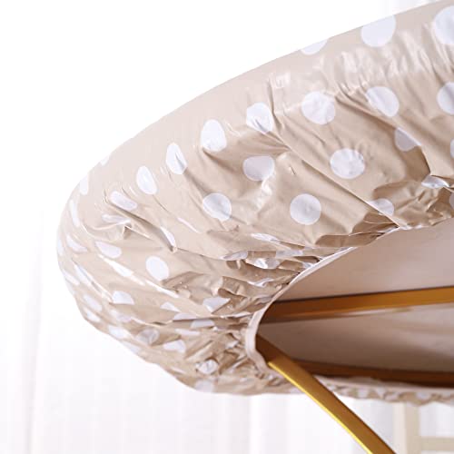 Walrus Round Vinyl Fitted Tablecloth with Flannel Backing Elastic Edge Design Table Cover Waterproof Oil-Proof PVC Table Cloth Stain-Resistant Best for 45"-56" Round by Walrus - Image 7