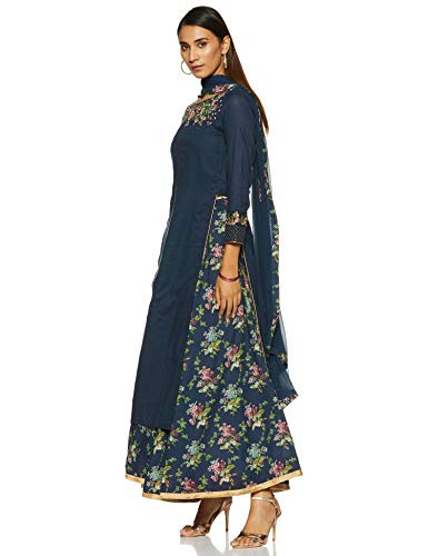 Image of BIBA Women Cotton Straight Kurta Lehenga Suit Set