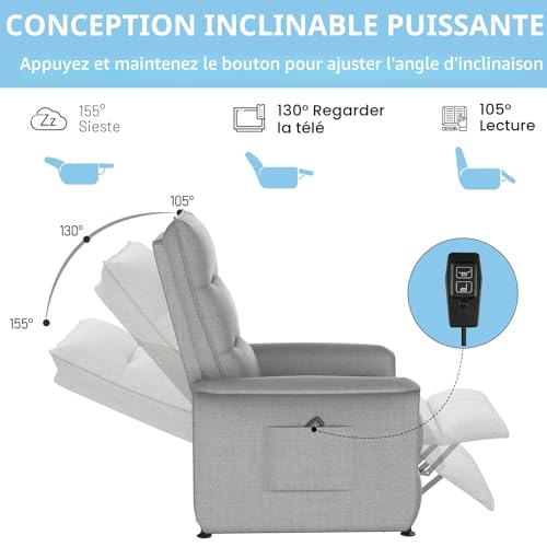 Fauteuil relax électrique de bureau inclinable et confortable