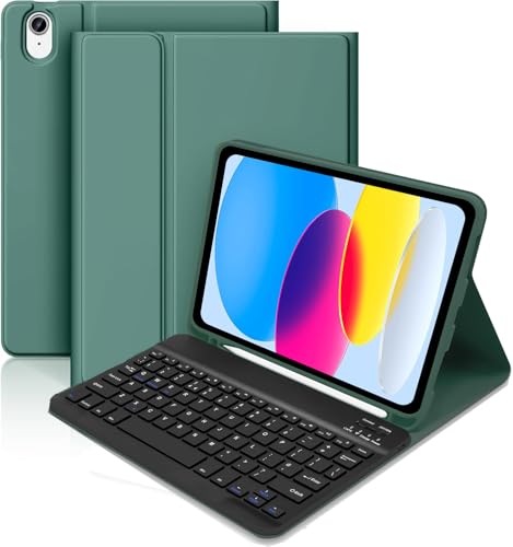 tititinita Funda de Teclado para iPad de 10ª generación, Funda con Teclado Layou del Reino Unido para iPad de 10.9 Pulgadas 2022, Teclado Bluetooth inalámbrico Desmontable y Soporte para lápiz para